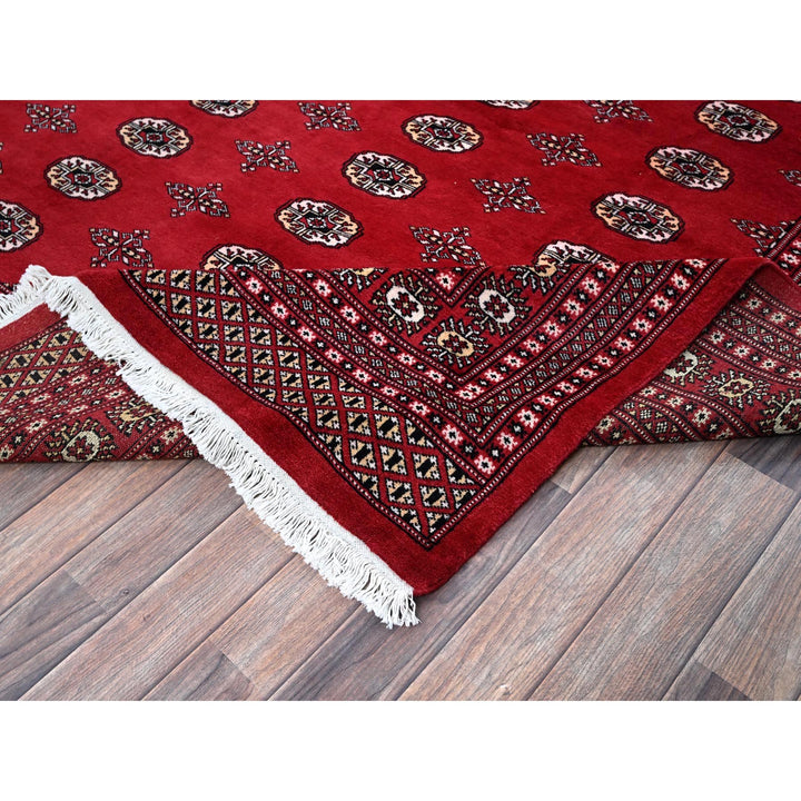 9'0" x 12'6" New Hand Knotted Red Wool Rectangle Oriental Rug - MOA1021328