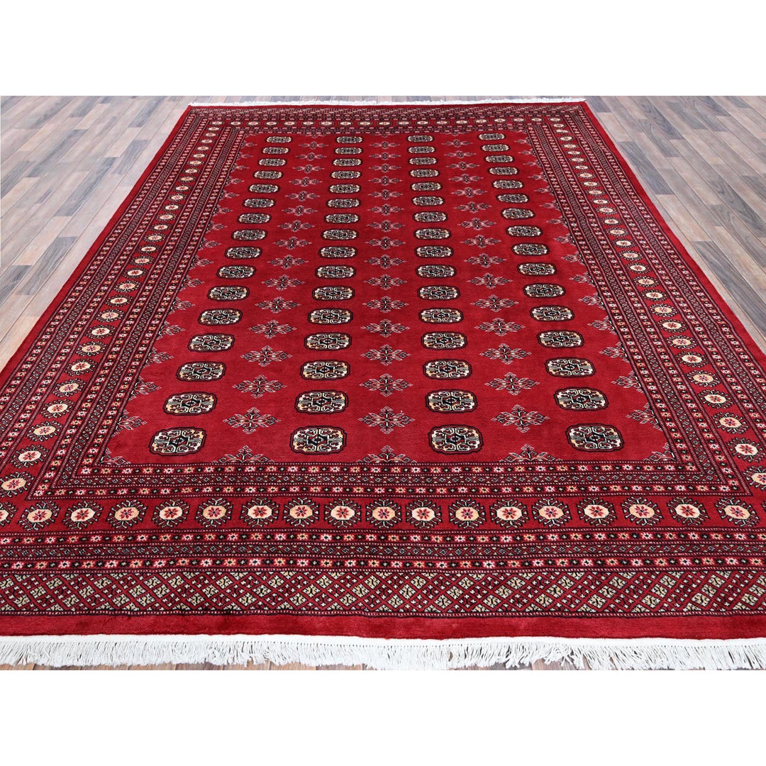 8'1" x 10'0" New Hand Knotted Red Wool Rectangle Oriental Rug - MOA1021329