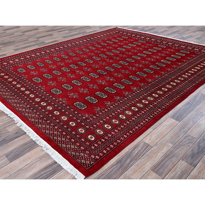 8'1" x 10'0" New Hand Knotted Red Wool Rectangle Oriental Rug - MOA1021329