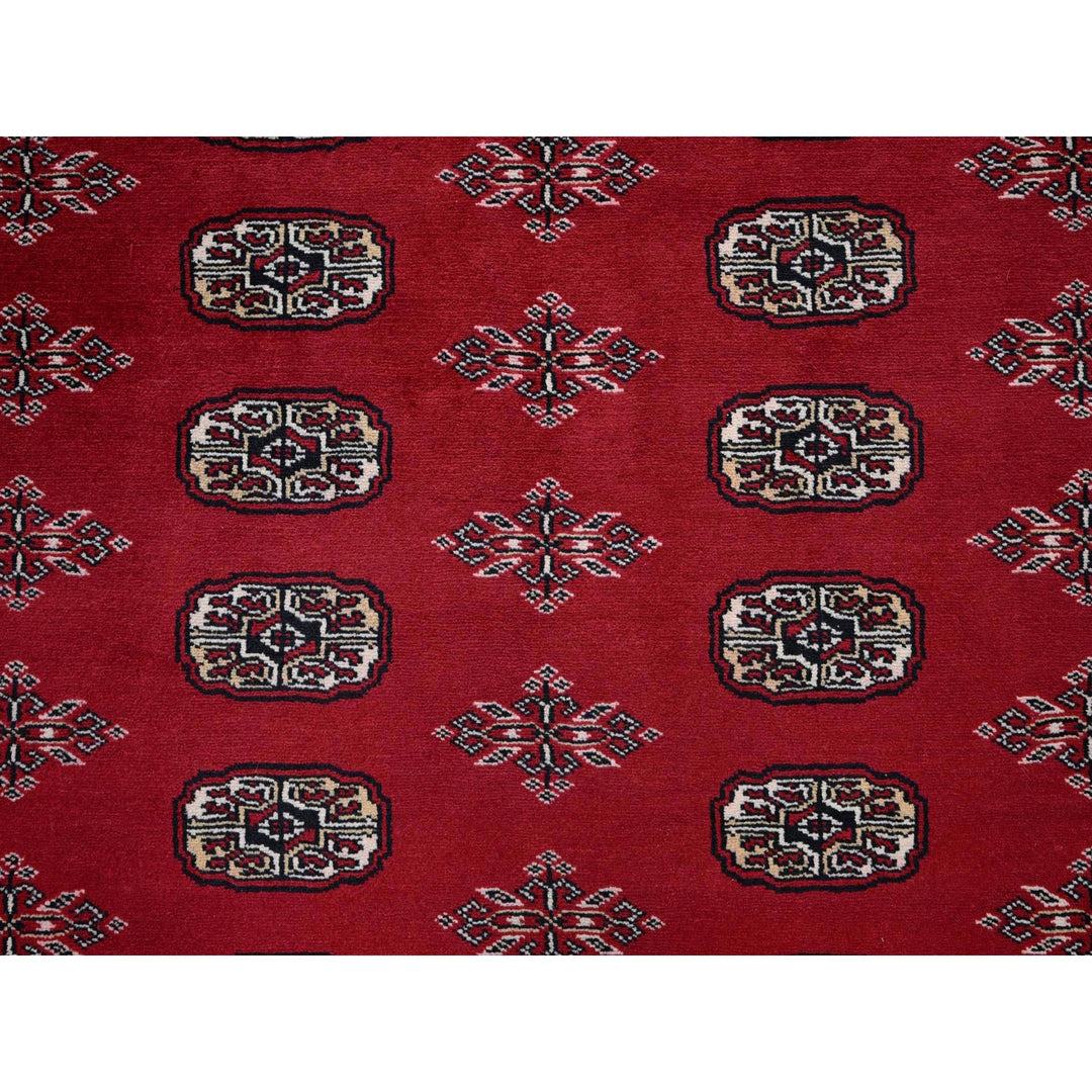 8'1" x 10'0" New Hand Knotted Red Wool Rectangle Oriental Rug - MOA1021329