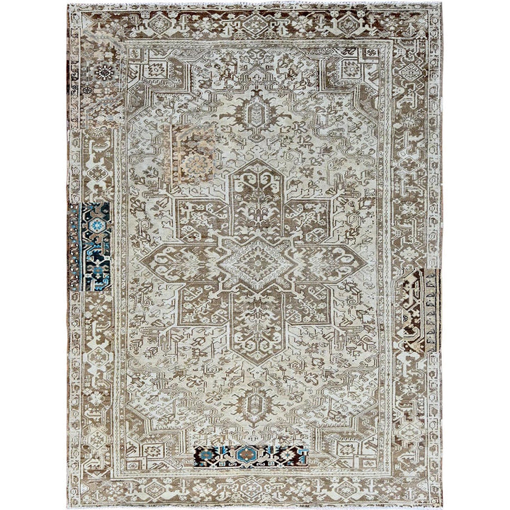 7'6" x 10'4" Vintage Hand Knotted Grey Wool Rectangle Oriental Rug - MOA1021337