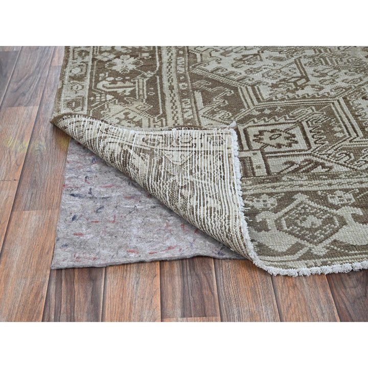 7'6" x 10'4" Vintage Hand Knotted Grey Wool Rectangle Oriental Rug - MOA1021337