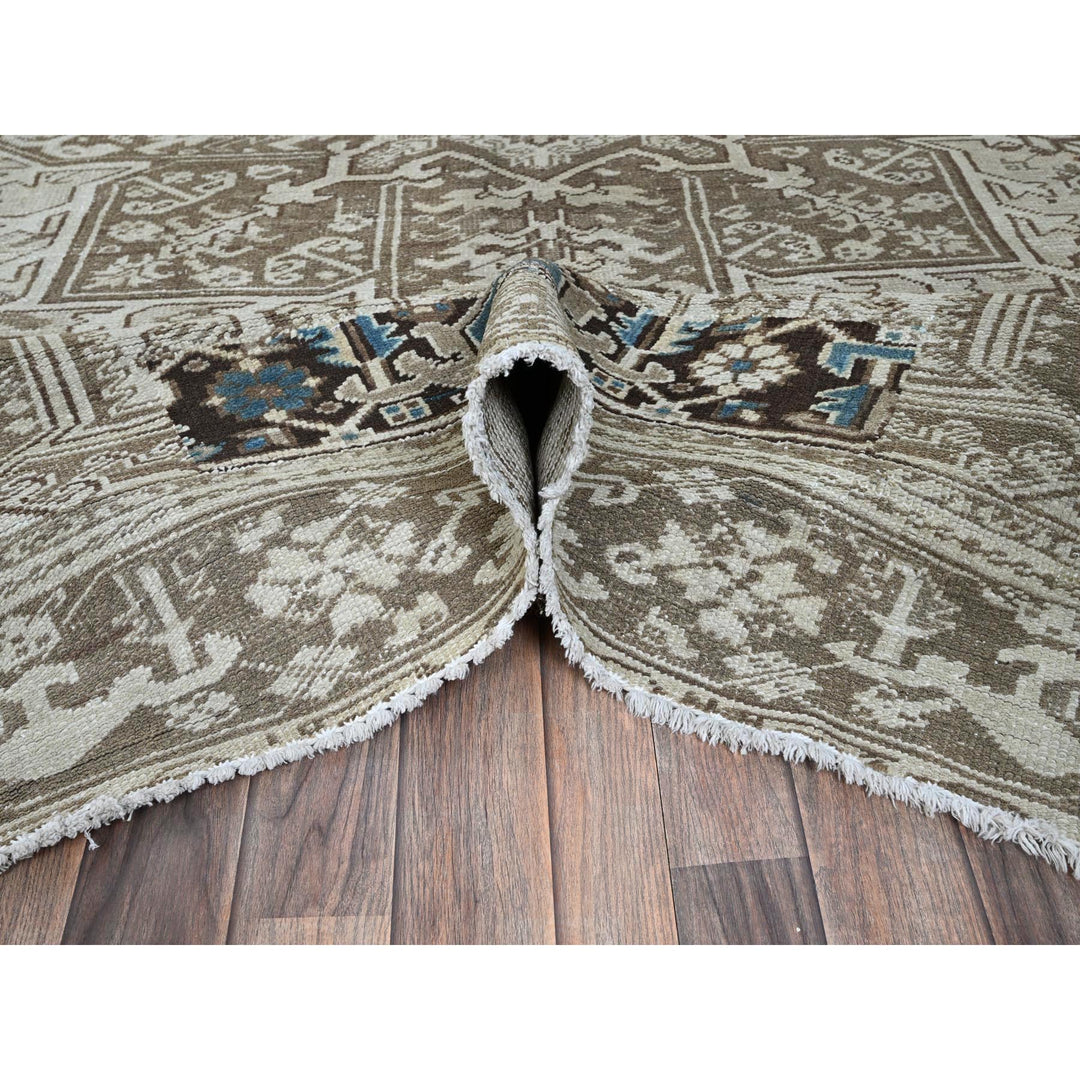 7'6" x 10'4" Vintage Hand Knotted Grey Wool Rectangle Oriental Rug - MOA1021337