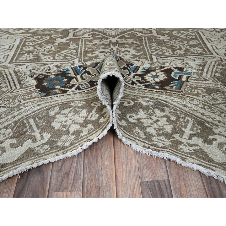 7'6" x 10'4" Vintage Hand Knotted Grey Wool Rectangle Oriental Rug - MOA1021337