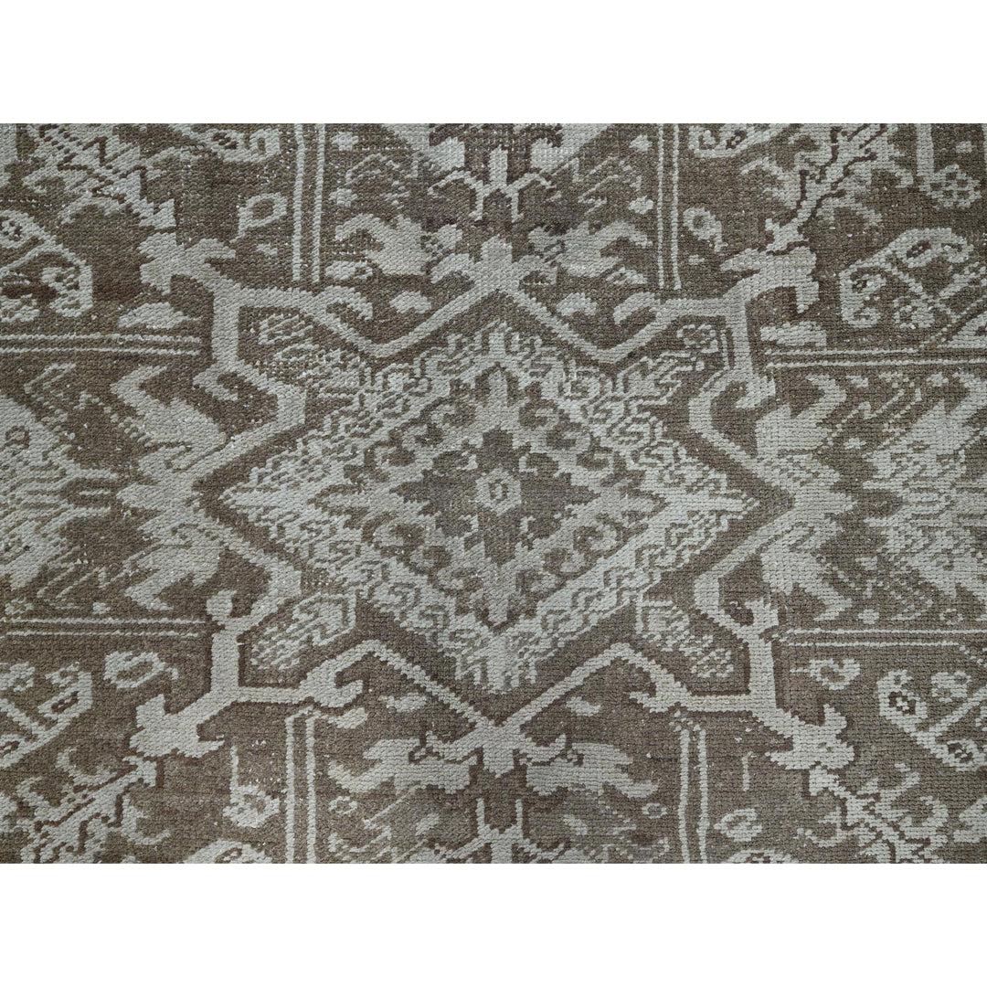 7'6" x 10'4" Vintage Hand Knotted Grey Wool Rectangle Oriental Rug - MOA1021337