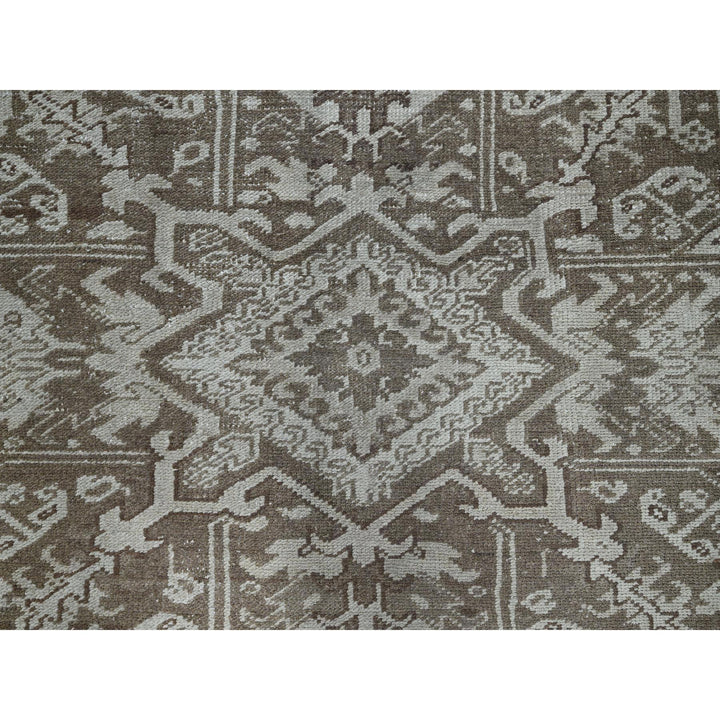 7'6" x 10'4" Vintage Hand Knotted Grey Wool Rectangle Oriental Rug - MOA1021337