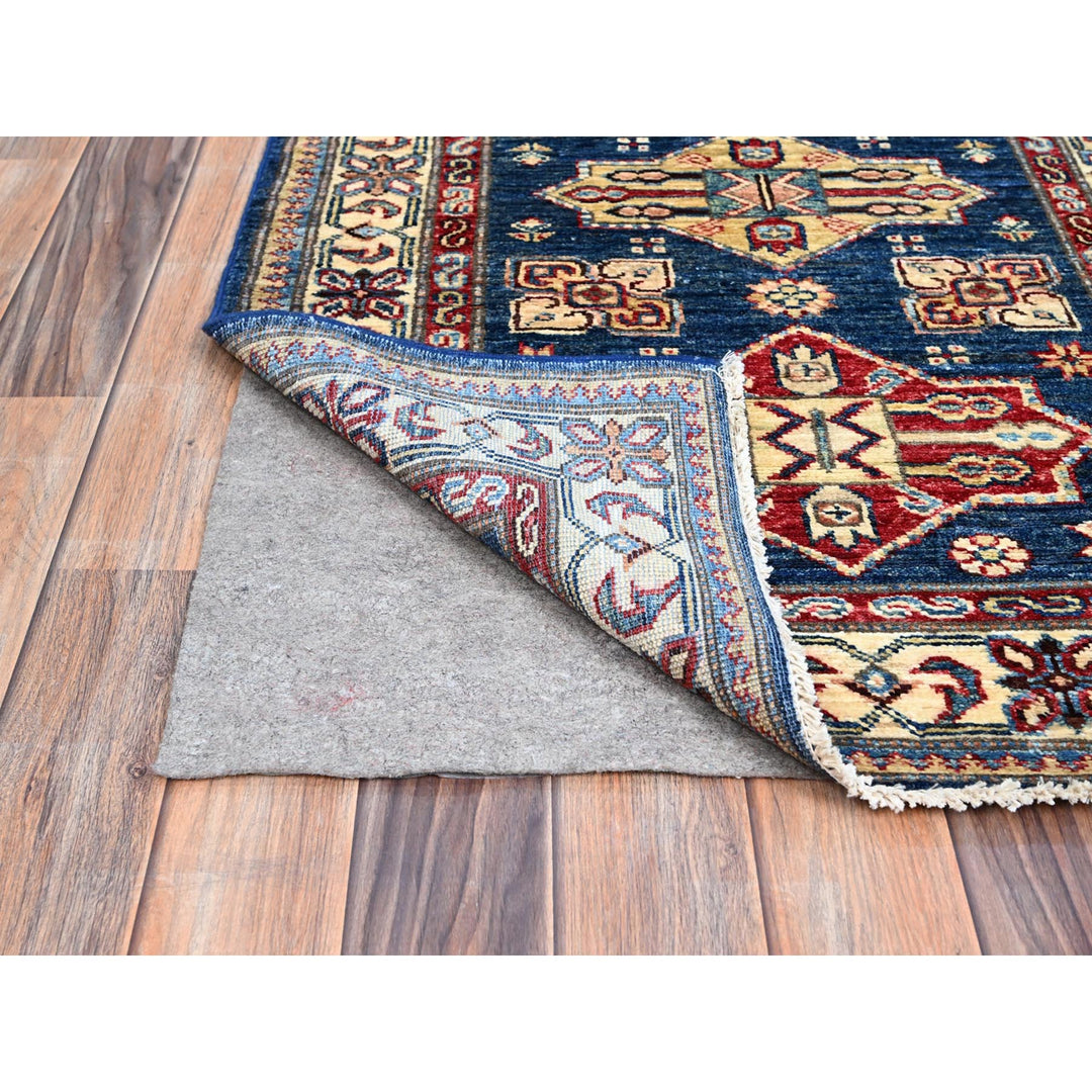 2'8" x 11'9" New Hand Knotted Blue Wool Runner Oriental Rug - MOA102133