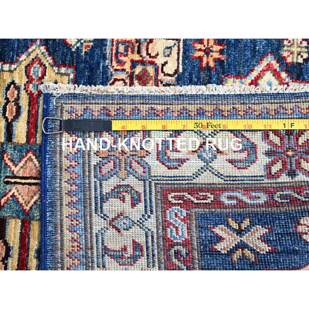 2'8" x 11'9" New Hand Knotted Blue Wool Runner Oriental Rug - MOA102133