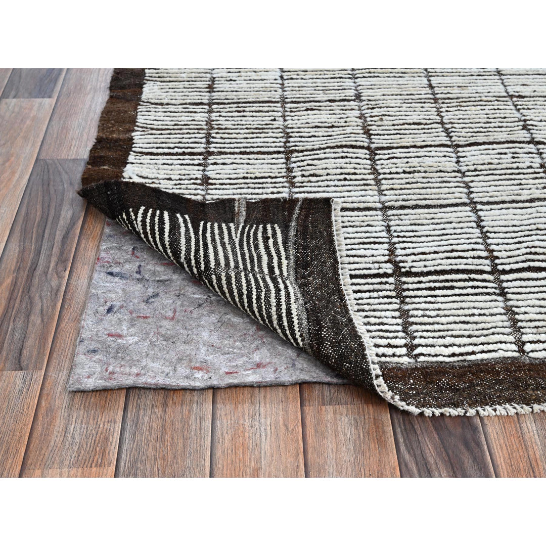 9'6" x 11'8" New Hand Knotted Ivory Wool Rectangle Oriental Rug - MOA1021340