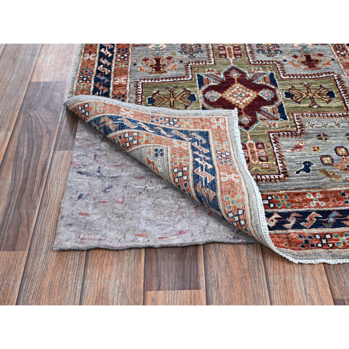 2'7" x 9'9" New Hand Knotted Grey Wool Runner Oriental Rug - MOA1021343