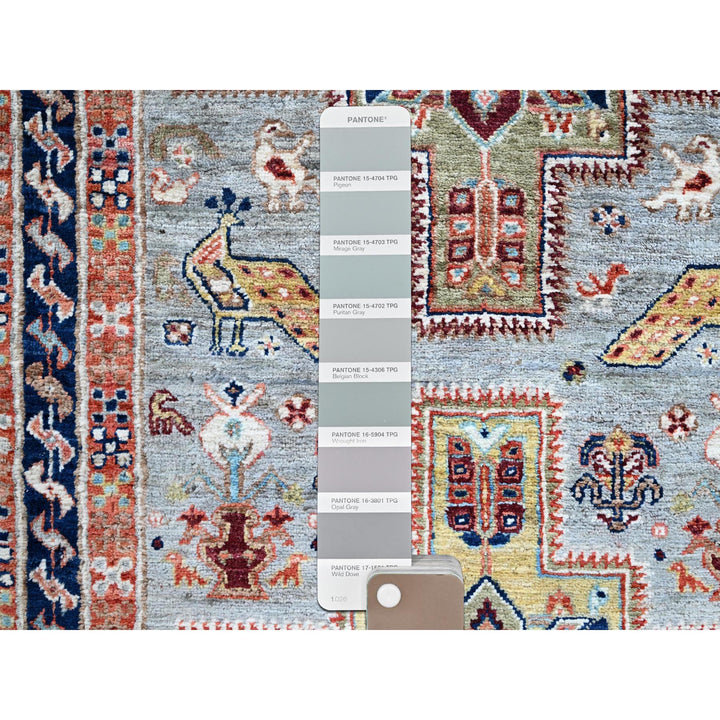 2'7" x 9'9" New Hand Knotted Grey Wool Runner Oriental Rug - MOA1021343