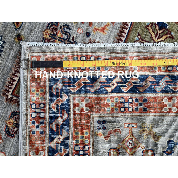 2'8" x 9'8" New Hand Knotted Grey Wool Runner Oriental Rug - MOA1021344