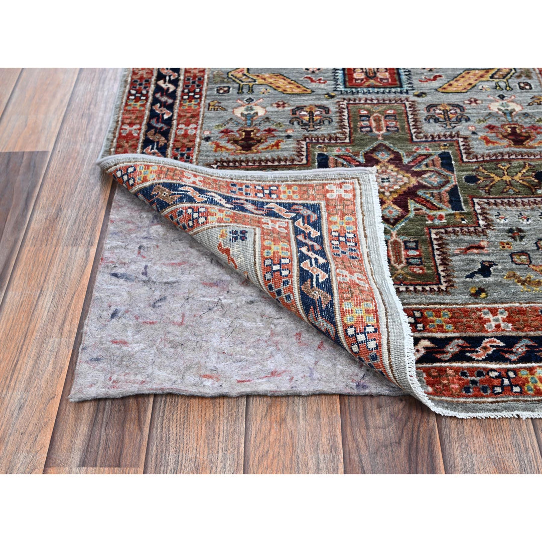 2'7" x 7'11" New Hand Knotted Grey Wool Runner Oriental Rug - MOA1021345