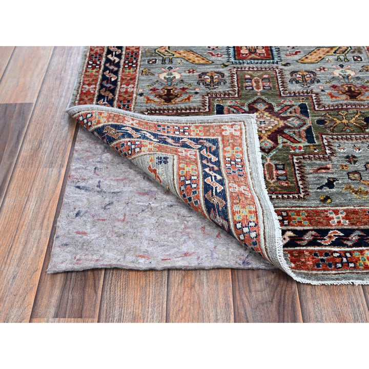 2'7" x 7'11" New Hand Knotted Grey Wool Runner Oriental Rug - MOA1021345