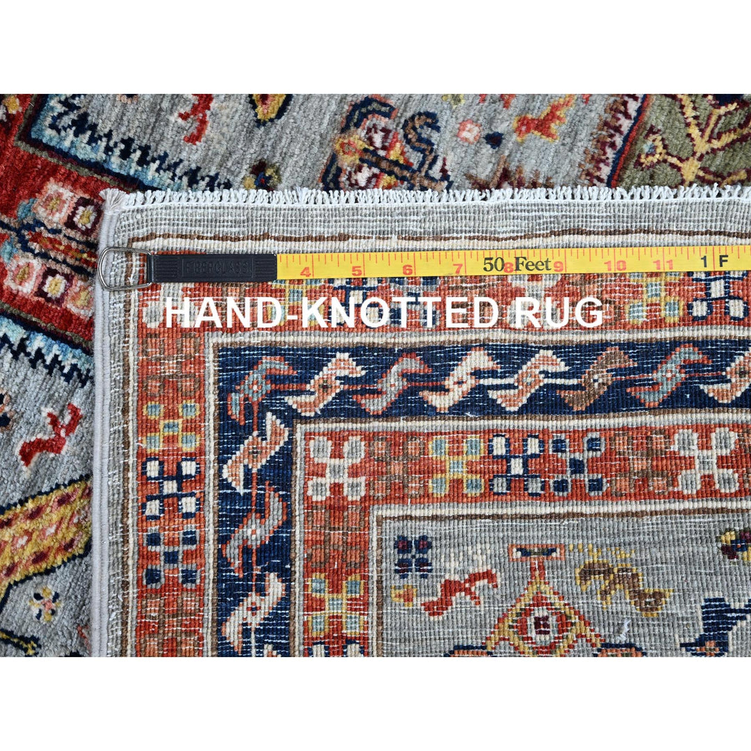 2'7" x 7'11" New Hand Knotted Grey Wool Runner Oriental Rug - MOA1021345