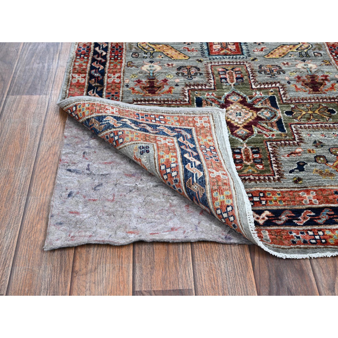 2'7" x 7'11" New Hand Knotted Grey Wool Runner Oriental Rug - MOA1021346