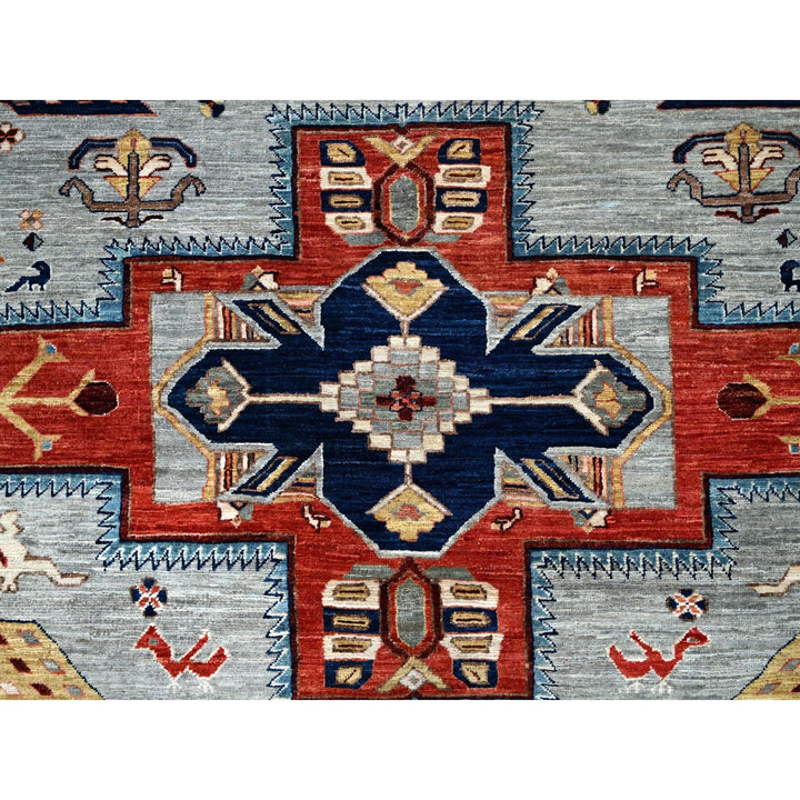 8'0" x 9'9" New Hand Knotted Grey Wool Rectangle Oriental Rug - MOA1021347