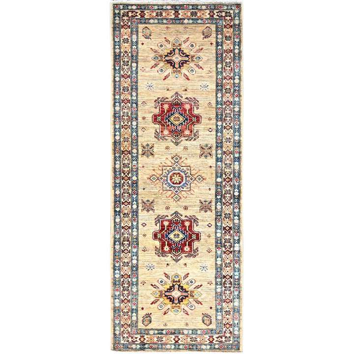 2'8" x 6'11" New Hand Knotted Beige Wool Runner Oriental Rug - MOA102134