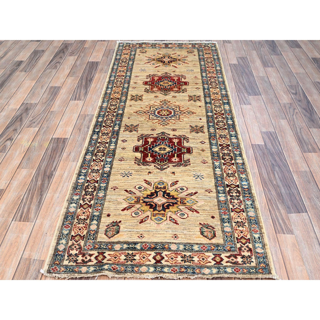 2'8" x 6'11" New Hand Knotted Beige Wool Runner Oriental Rug - MOA102134