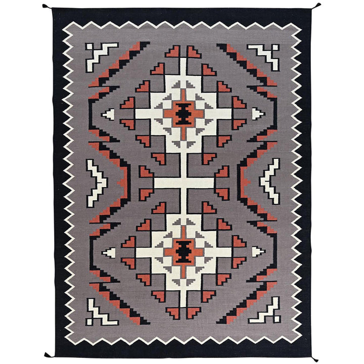 9'0" x 12'0" New Hand Woven Grey Wool Rectangle Oriental Rug - MOA1021350