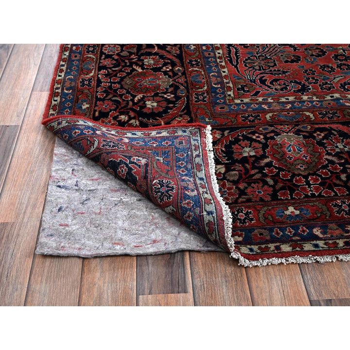 10'3" x 13'9" Vintage Hand Knotted Red Wool Rectangle Oriental Rug - MOA1021369