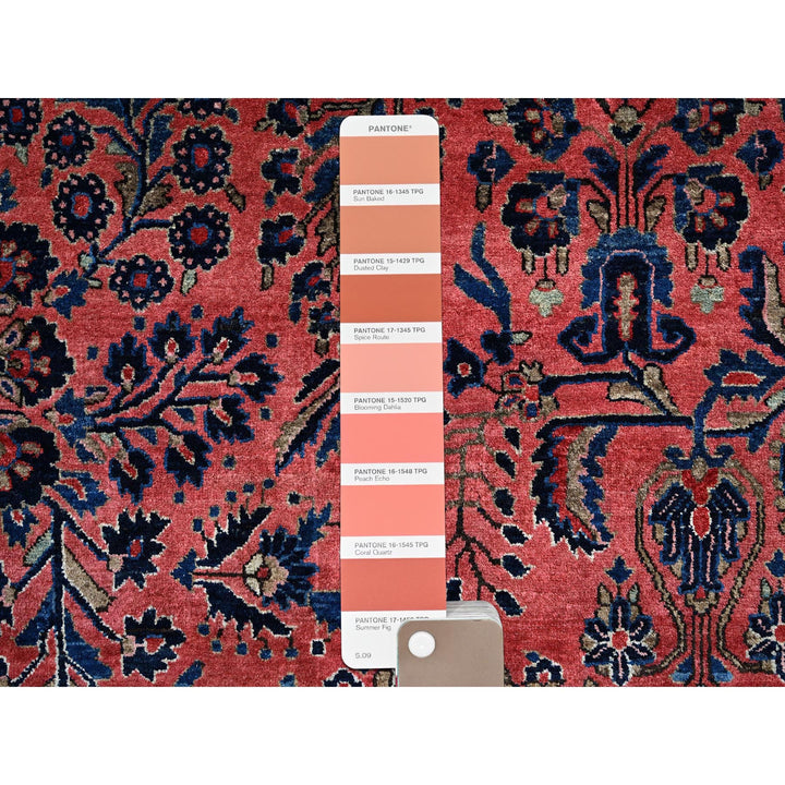 10'3" x 13'9" Vintage Hand Knotted Red Wool Rectangle Oriental Rug - MOA1021369