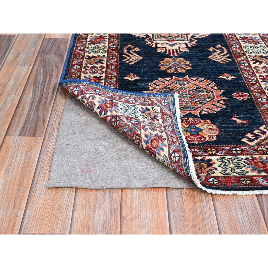 2'5" x 6'9" New Hand Knotted Blue Wool Runner Oriental Rug - MOA102136