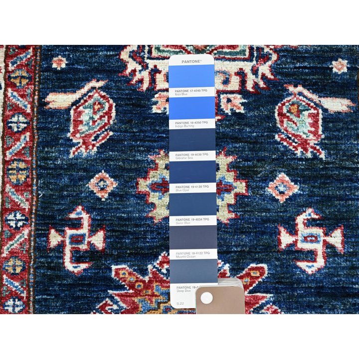 2'5" x 6'9" New Hand Knotted Blue Wool Runner Oriental Rug - MOA102136