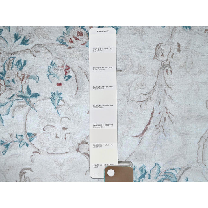 9'0" x 11'9" New Hand Knotted Ivory Wool Rectangle Oriental Rug - MOA1021370
