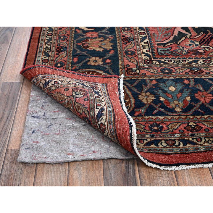11'3" x 14'5" Vintage Hand Knotted Red Wool Rectangle Oriental Rug - MOA1021373