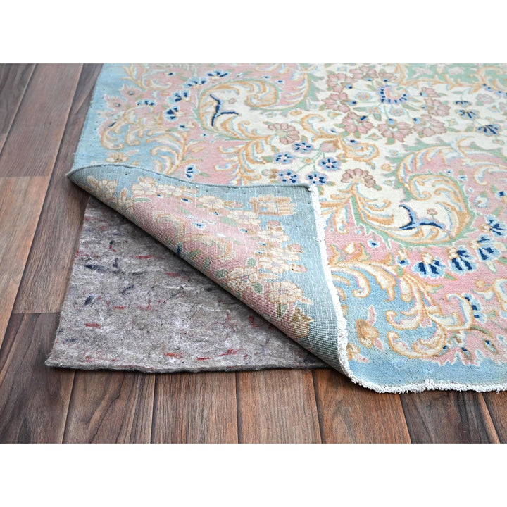 11'7" x 12'2" Vintage Hand Knotted Blue Wool Square Oriental Rug - MOA1021374