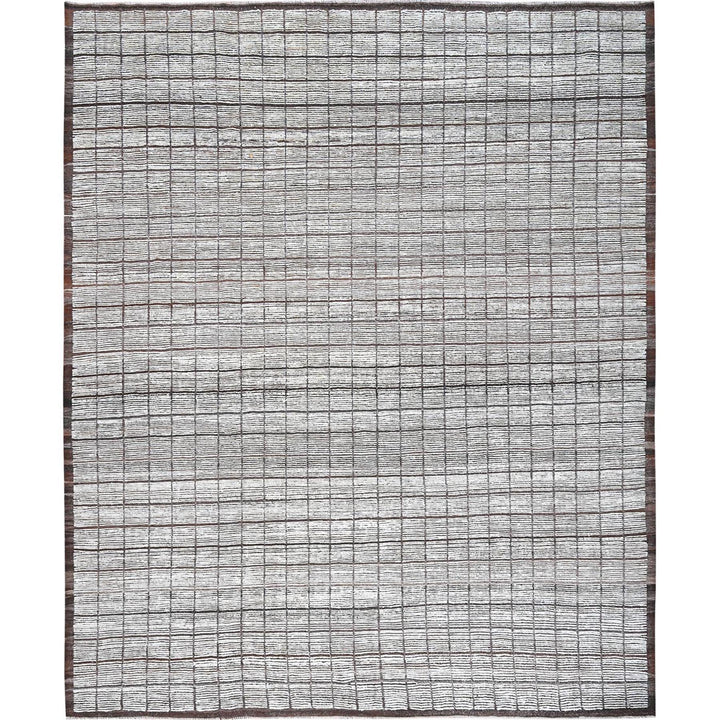 12'6" x 14'11" New Hand Knotted Ivory Wool Rectangle Oriental Rug - MOA1021375