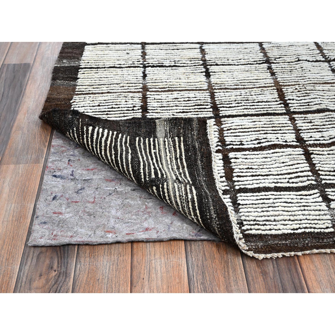 9'7" x 11'8" New Hand Knotted Ivory Wool Rectangle Oriental Rug - MOA1021376