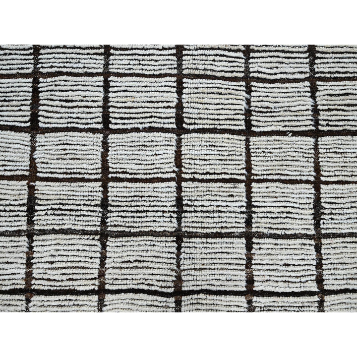 9'7" x 11'8" New Hand Knotted Ivory Wool Rectangle Oriental Rug - MOA1021376