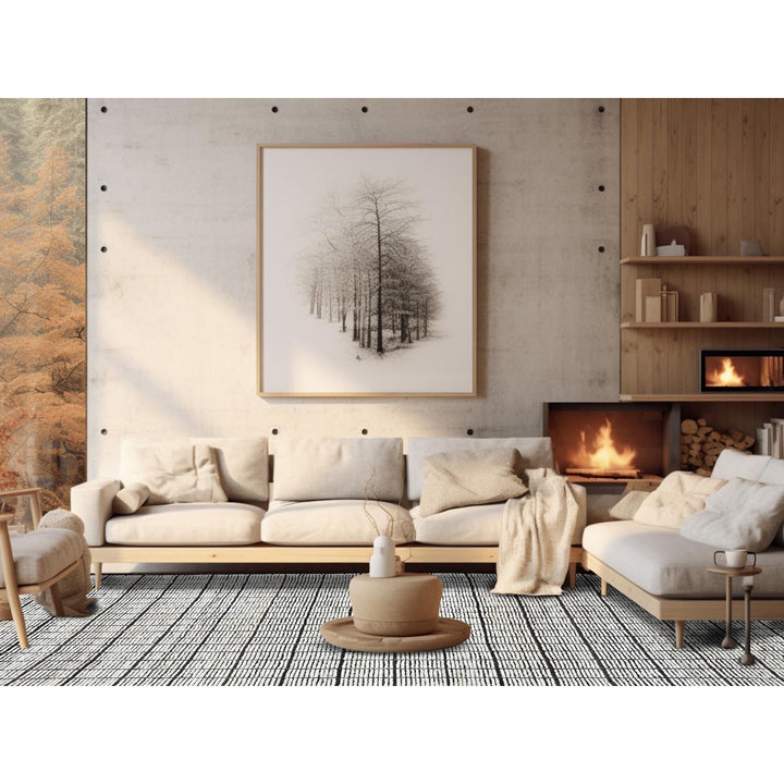 8'4" x 9'10" New Hand Knotted Ivory Wool Rectangle Oriental Rug - MOA1021377