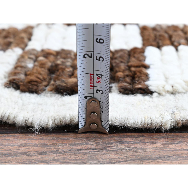 2'10" x 4'10" New Hand Knotted Brown Wool Rectangle Oriental Rug - MOA1021381