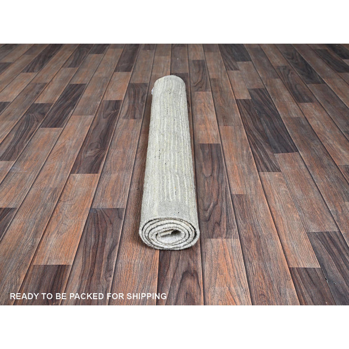 2'11" x 4'11" New Hand Knotted Ivory Wool Rectangle Oriental Rug - MOA1021382