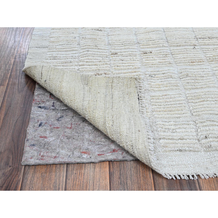 2'11" x 5'0" New Hand Knotted Ivory Wool Rectangle Oriental Rug - MOA1021383