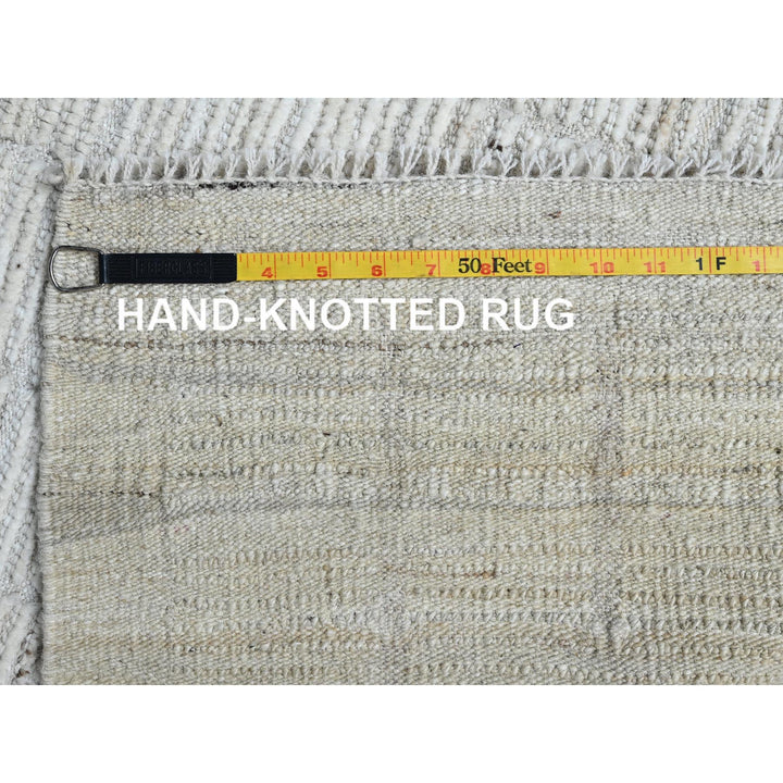 2'11" x 5'0" New Hand Knotted Ivory Wool Rectangle Oriental Rug - MOA1021383