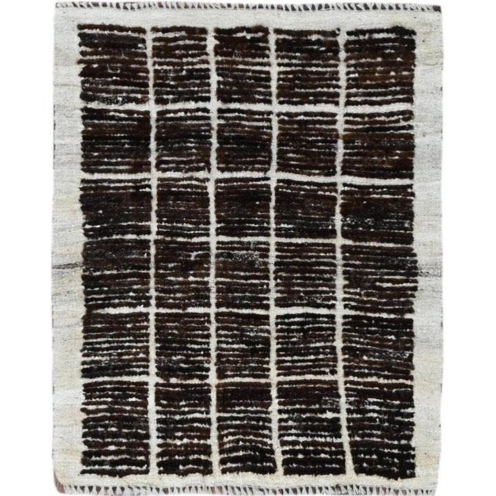 2'1" x 2'7" New Hand Knotted Brown Wool Rectangle Oriental Rug - MOA1021389