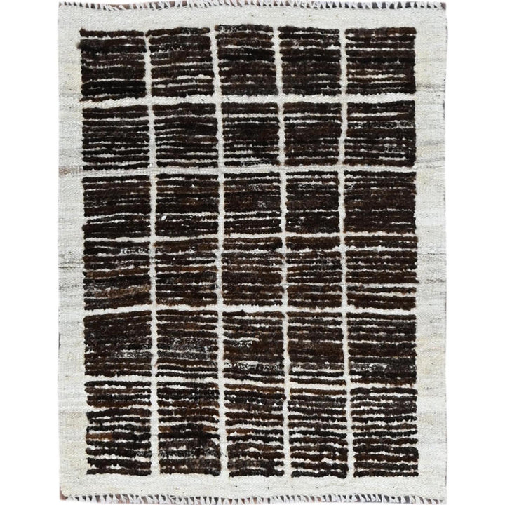2'1" x 2'8" New Hand Knotted Brown Wool Rectangle Oriental Rug - MOA1021390