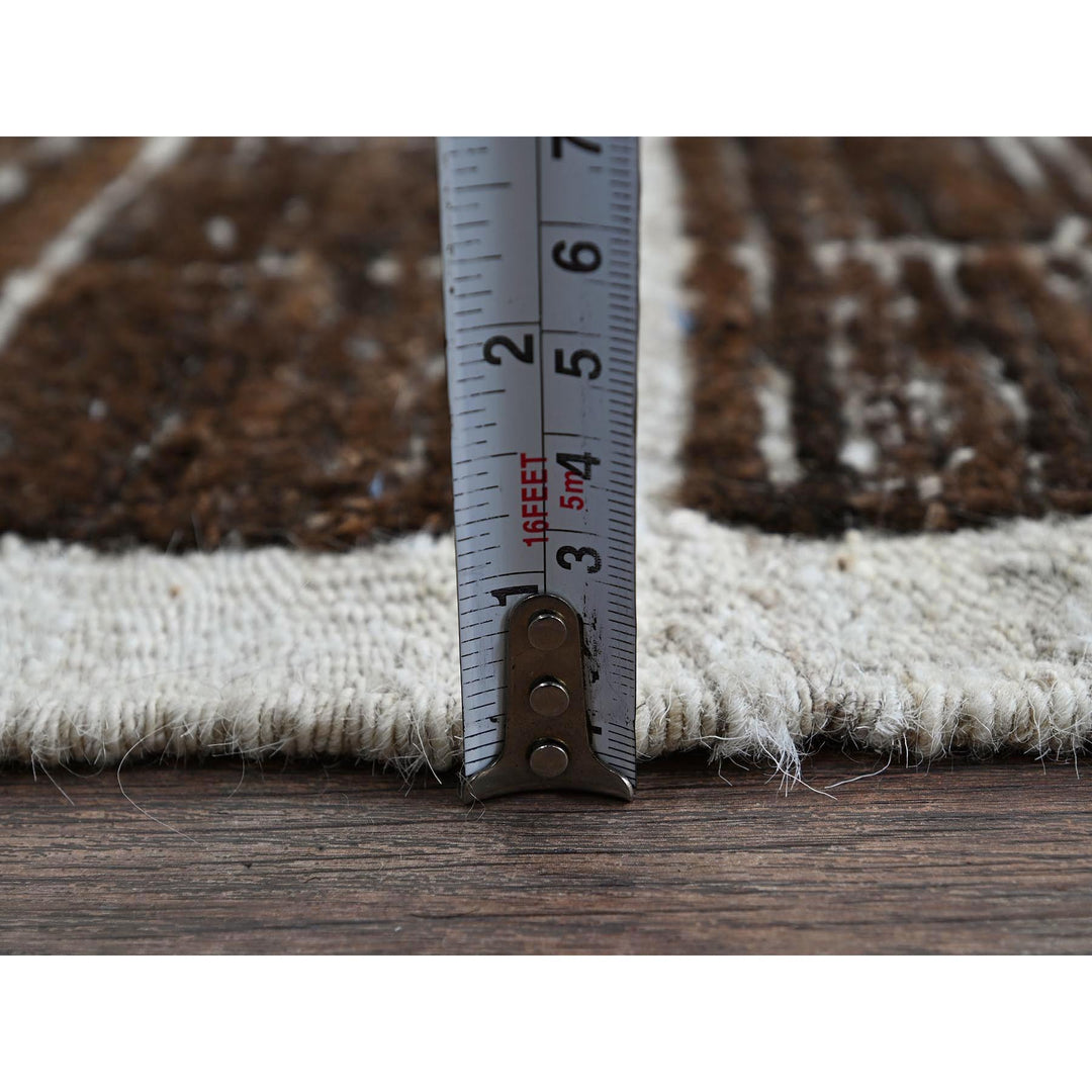 2'1" x 2'8" New Hand Knotted Brown Wool Rectangle Oriental Rug - MOA1021390