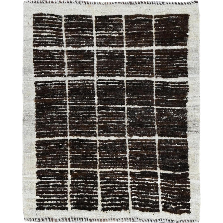 2'3" x 2'8" New Hand Knotted Brown Wool Rectangle Oriental Rug - MOA1021391