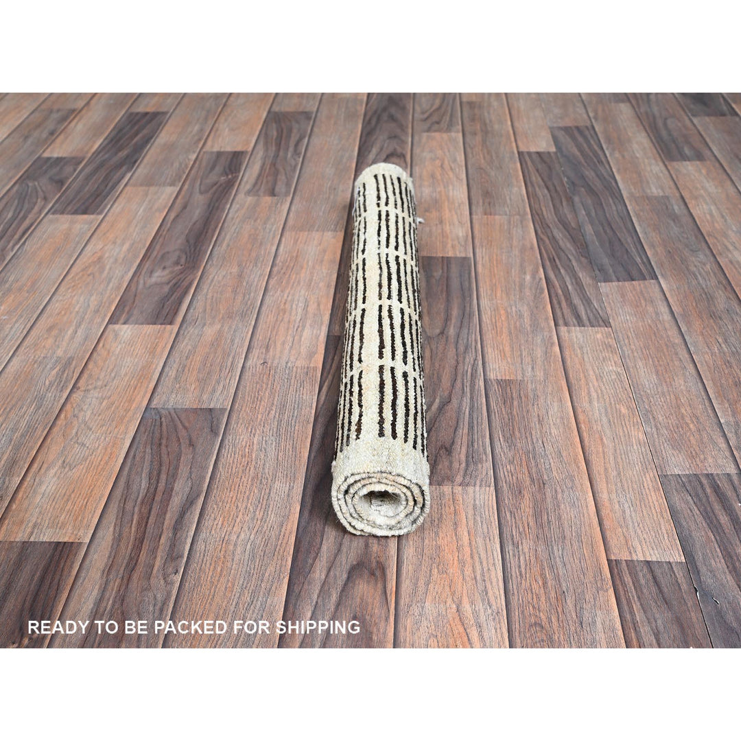 2'3" x 2'8" New Hand Knotted Brown Wool Rectangle Oriental Rug - MOA1021391