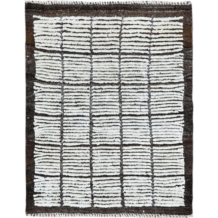 2'2" x 2'8" New Hand Knotted Ivory Wool Rectangle Oriental Rug - MOA1021398