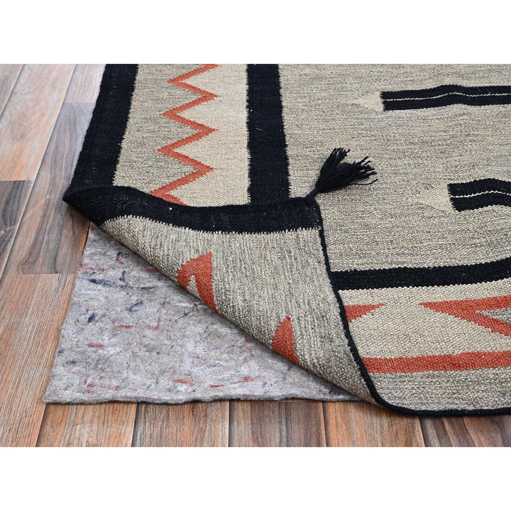 8'1" x 9'10" New Hand Woven Grey Wool Rectangle Oriental Rug - MOA1021410