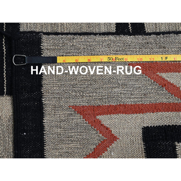 8'1" x 9'10" New Hand Woven Grey Wool Rectangle Oriental Rug - MOA1021410