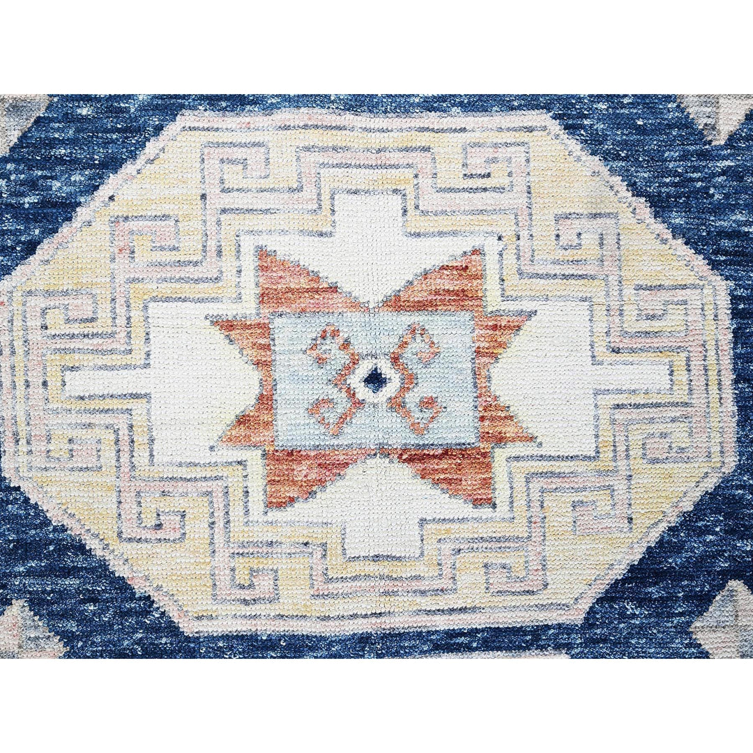 4'8" x 6'9" New Hand Knotted Blue Wool Rectangle Oriental Rug - MOA1021414