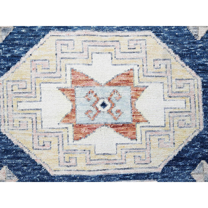 4'8" x 6'9" New Hand Knotted Blue Wool Rectangle Oriental Rug - MOA1021414