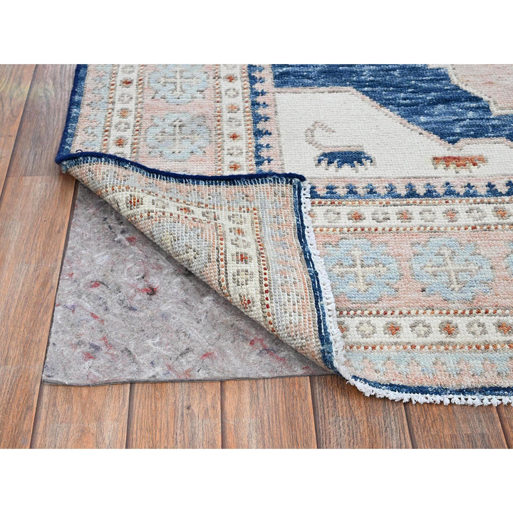 4'11" x 6'10" New Hand Knotted Blue Wool Rectangle Oriental Rug - MOA1021416